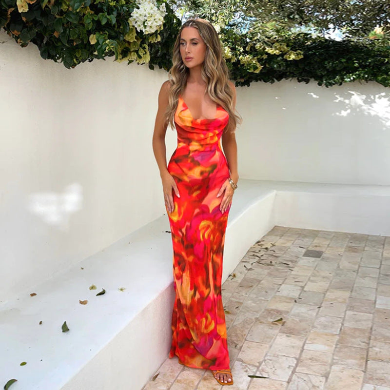 SunshineGlam – Sexy Rückenausschnitt Sommerkleid mit Spaghettiträgern