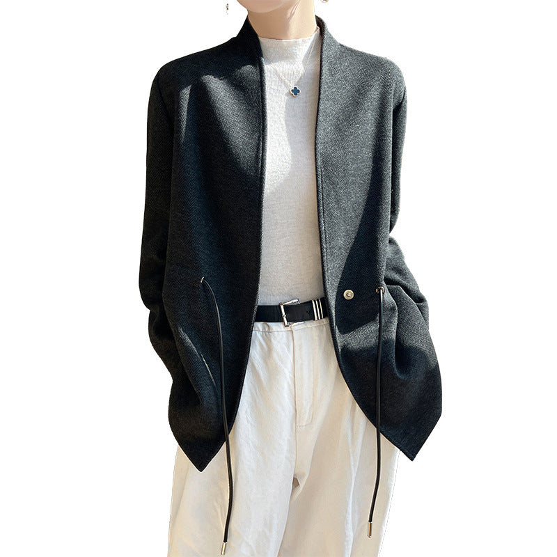 LuxeVibe women's V-neck cardigan in acetate-cashmere mix