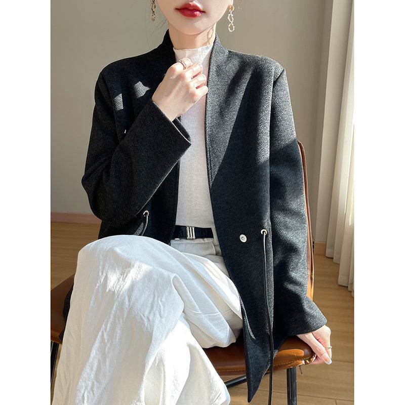LuxeVibe women's V-neck cardigan in acetate-cashmere mix