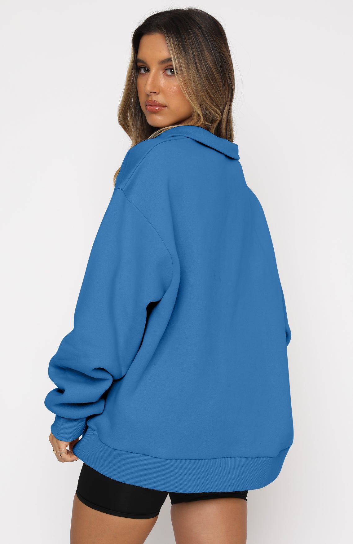 Lässiger Halb-Zip-Pullover – Langarm Sweatshirt mit Reißverschluss