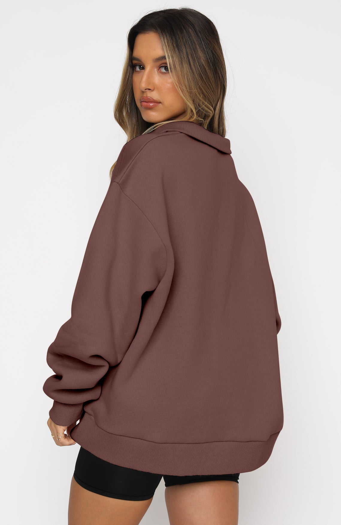 Lässiger Halb-Zip-Pullover – Langarm Sweatshirt mit Reißverschluss