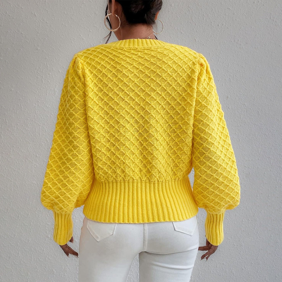 ClassicFit Damen Rundhals Pullover mit langen Ärmeln
