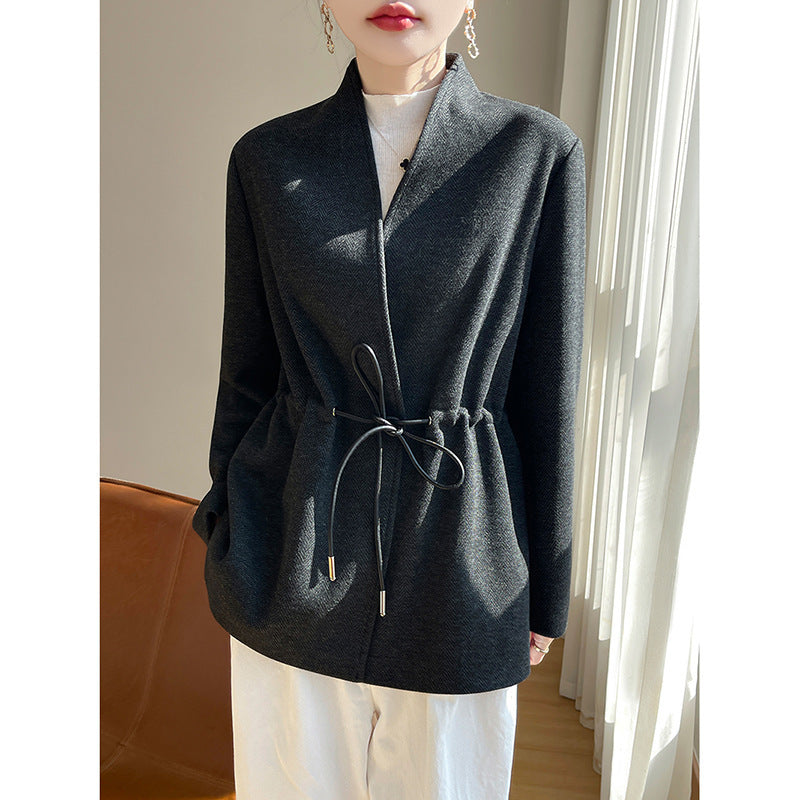 LuxeVibe women's V-neck cardigan in acetate-cashmere mix