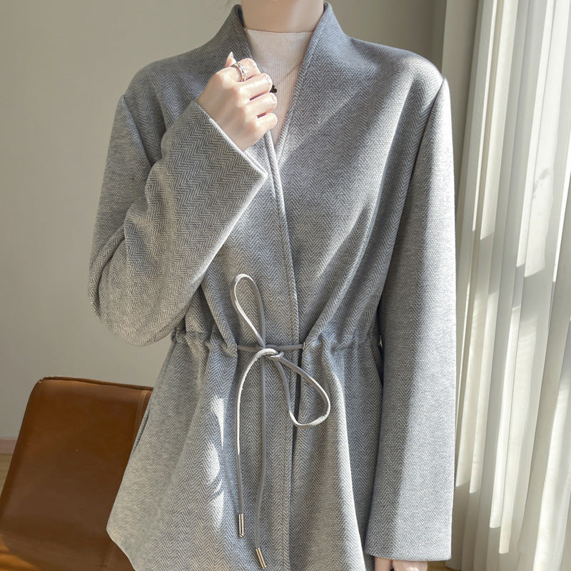 LuxeVibe women's V-neck cardigan in acetate-cashmere mix