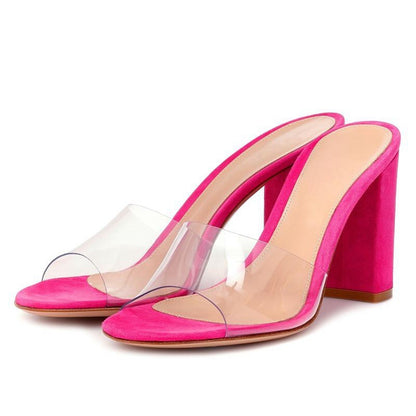 European and American Fashion Sandals – PVC Chunky Heel Women