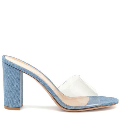 European and American Fashion Sandals – PVC Chunky Heel Women