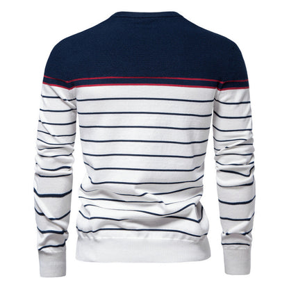 Men's Fashion Casual Color Block Long Sleeve Sweater