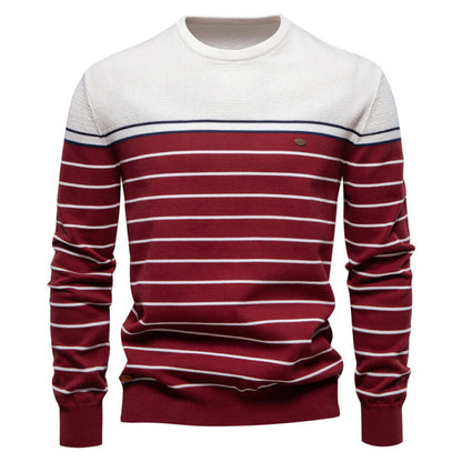 Men's Fashion Casual Color Block Long Sleeve Sweater